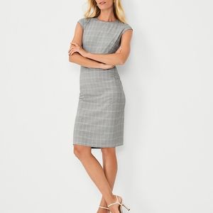 Ann Taylor cap sleeve plaid sheath dress - size 4